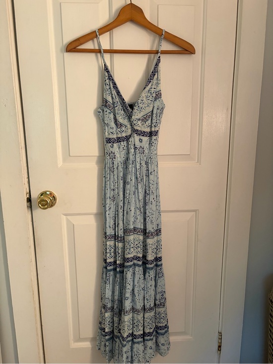 Angie Dresses & Skirts - Angie Light Blue and Navy Printed Maxi Dress